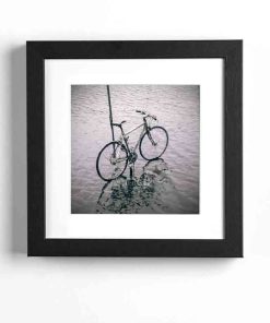 Sculpture vélo syr l'eau